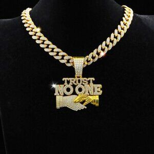 Jewelry fashion creative personality diamond handshake pendant